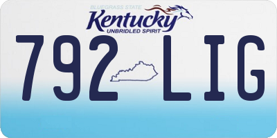 KY license plate 792LIG