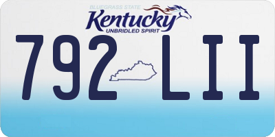 KY license plate 792LII