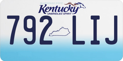 KY license plate 792LIJ