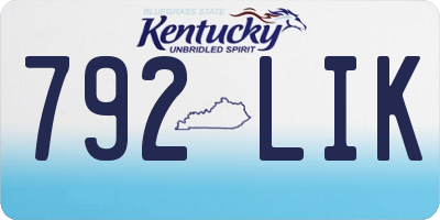 KY license plate 792LIK