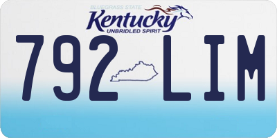 KY license plate 792LIM