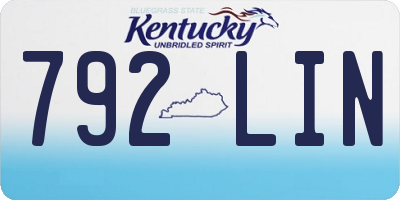 KY license plate 792LIN