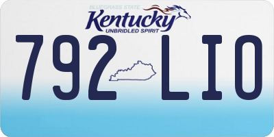 KY license plate 792LIO