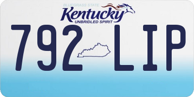 KY license plate 792LIP