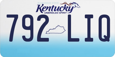 KY license plate 792LIQ