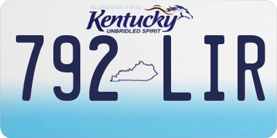 KY license plate 792LIR