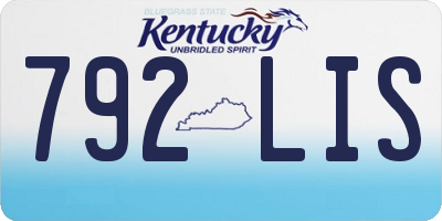 KY license plate 792LIS
