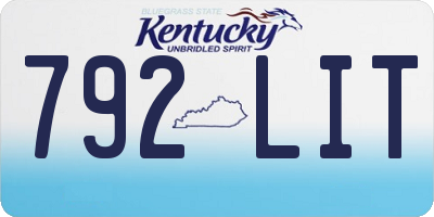 KY license plate 792LIT