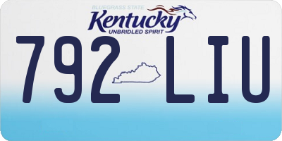 KY license plate 792LIU