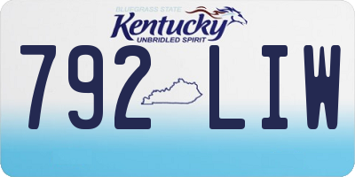 KY license plate 792LIW