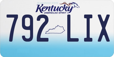 KY license plate 792LIX