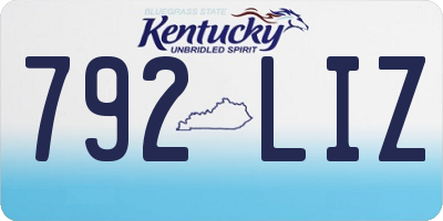 KY license plate 792LIZ