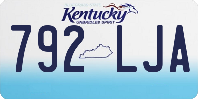KY license plate 792LJA