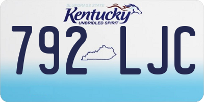KY license plate 792LJC