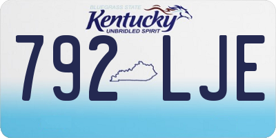 KY license plate 792LJE