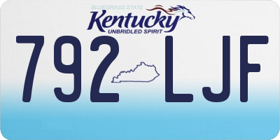 KY license plate 792LJF