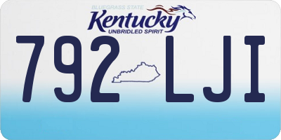 KY license plate 792LJI