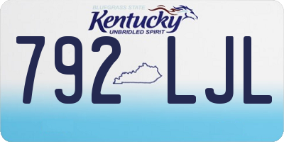 KY license plate 792LJL