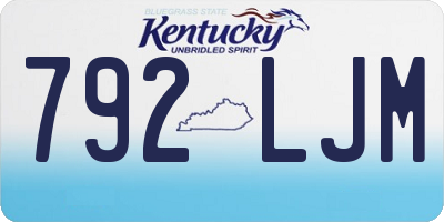 KY license plate 792LJM