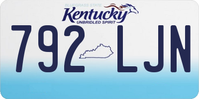 KY license plate 792LJN