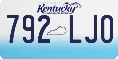 KY license plate 792LJO