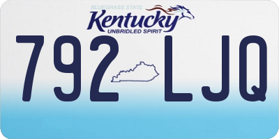 KY license plate 792LJQ
