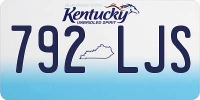 KY license plate 792LJS