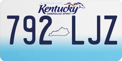 KY license plate 792LJZ