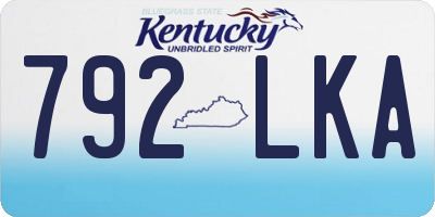 KY license plate 792LKA