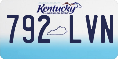 KY license plate 792LVN