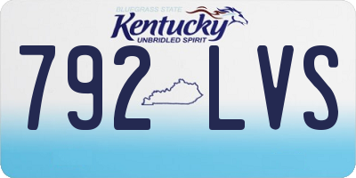 KY license plate 792LVS