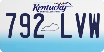 KY license plate 792LVW