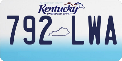 KY license plate 792LWA