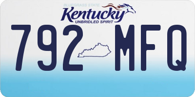KY license plate 792MFQ