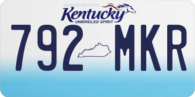 KY license plate 792MKR