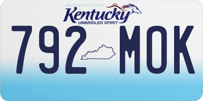 KY license plate 792MOK
