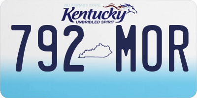 KY license plate 792MOR