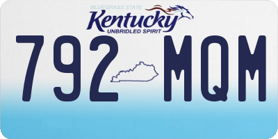 KY license plate 792MQM