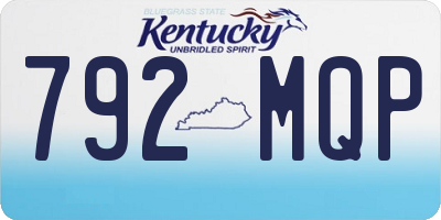 KY license plate 792MQP