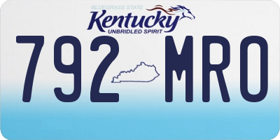 KY license plate 792MRO