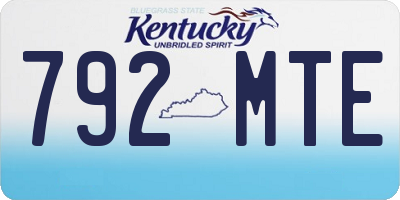 KY license plate 792MTE
