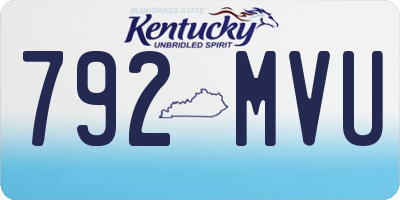 KY license plate 792MVU