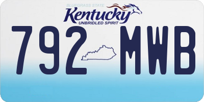 KY license plate 792MWB