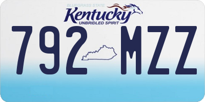 KY license plate 792MZZ