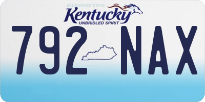 KY license plate 792NAX
