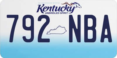 KY license plate 792NBA