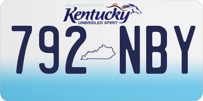 KY license plate 792NBY