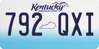 KY license plate 792QXI