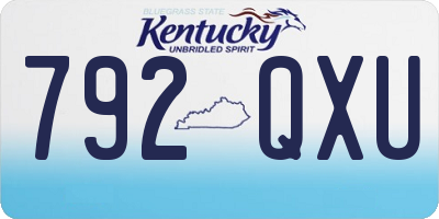 KY license plate 792QXU