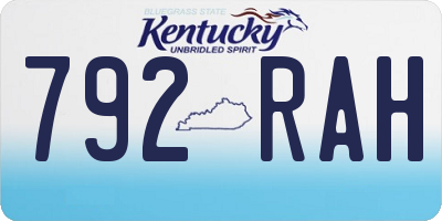 KY license plate 792RAH